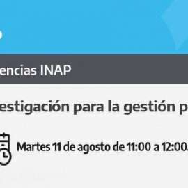 Conferencia INAP. 11 de Agosto