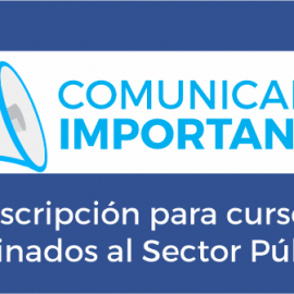 Inscripción para cursos destinados al Sector Público