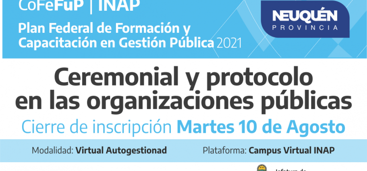 Plan Federal 2021. “Ceremonial y Protocolo en las organizaciones públicas”