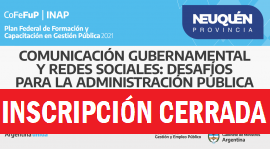 Plan Federal 2021. “Comunicación Gubernamental y Redes Sociales”: Desafíos para la Administración Pública