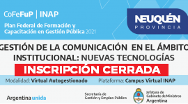 Plan Federal 2021.”Gestión de la Comunicación en el Ámbito Institucional”. Nuevas Tecnologías