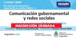 Plan Federal 2021. “Comunicación Gubernamental y redes sociales: Desafíos para la administración pública”