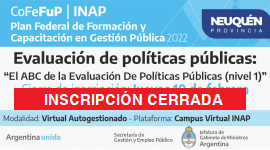 INAP. “Evaluación de Políticas Públicas”: El Abc de la Evaluación De Políticas Públicas (Nivel 1)