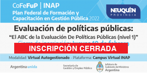 INAP. “Evaluación de Políticas Públicas”: El Abc de la Evaluación De Políticas Públicas (Nivel 1)