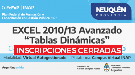 Plan Federal 2022. Excel 2010/13 Avanzado: “Tablas Dinámicas”