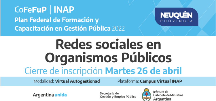 Plan Federal 2022. “Redes Sociales en las organizaciones públicas”