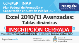 Plan Federal 2022. “Excel 2010/13 Avanzado” Tablas Dinámicas