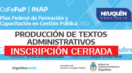 Plan Federal 2022. Producción de textos administrativos